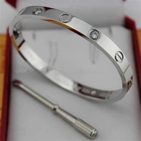 cartier love bracelet white gold replica|cartier love bracelet authentication.